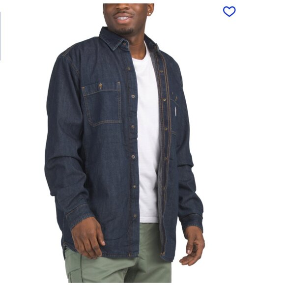 NEW CARHARTT Big And Tall Denim Shirt Jacket in Glacier for men 925 5m3 - Picture 3 of 6